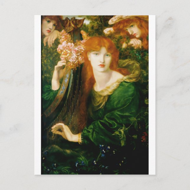 Måla på kvinnlig uppspelning vykort (Framsida)