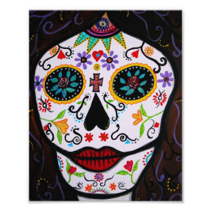 Måla på Mexikanska Muerto Ansikte Day of the dead Fototryck