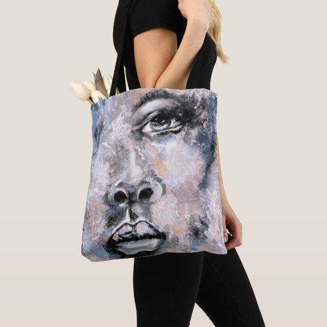 Måla på modern Stil för kvinnans Ansikte-tote-bag Tygkasse (Närbild)