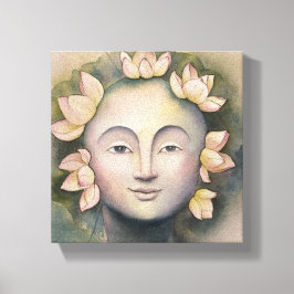 Måla på Watercolor Ansikte Canvastryck