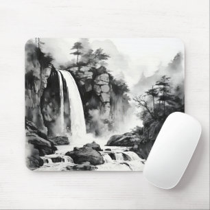 Måla på Waterfall Asian Bläck Musmatta