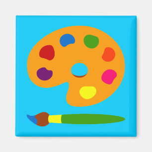 Måla palettkonst magnet