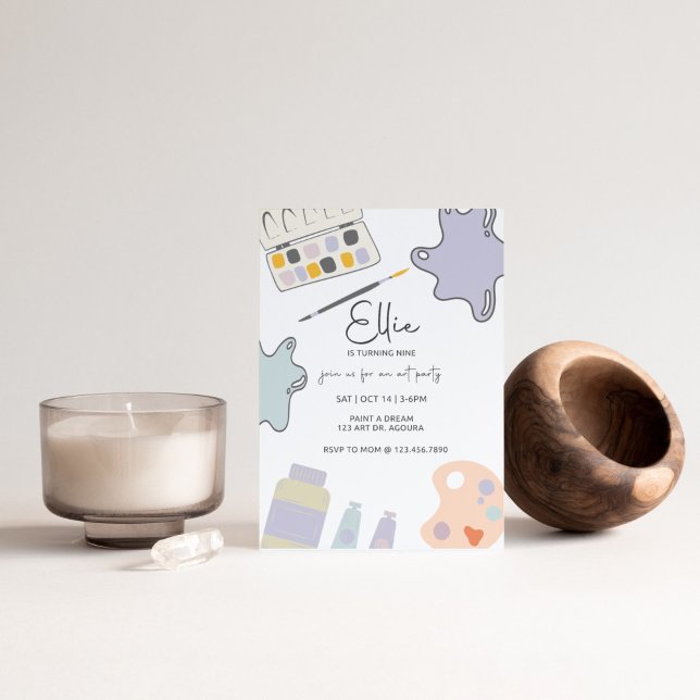 Måla Party, Art Birthday, Vilken ålder som helst,  Inbjudningar (Skapare uppladdad)