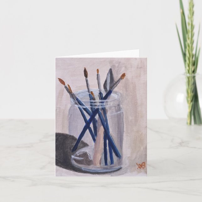 Måla penslar anteckningskort (Framsida)