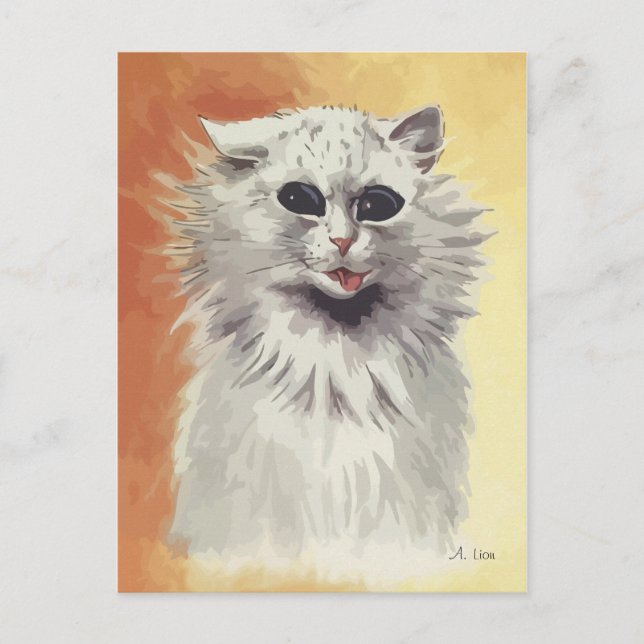 Måla persisk katt n° 1 vykort (Framsida)