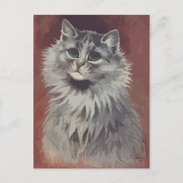Måla persisk katt nr 5 vykort (Framsida)