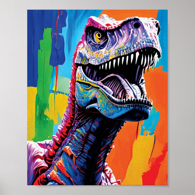 Måla Porträtt i en Tyrannosaurus Rex | T-Rex Poster (Framsidan)