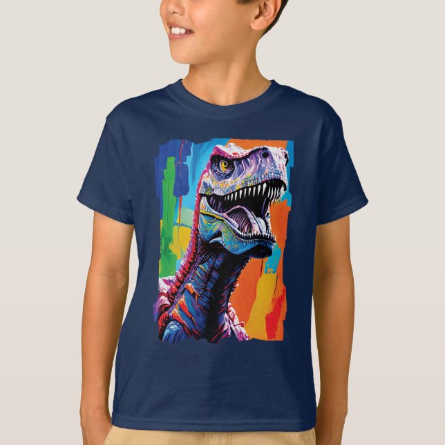 Måla Porträtt i en Tyrannosaurus Rex | T-Rex T Shirt (Framsida)