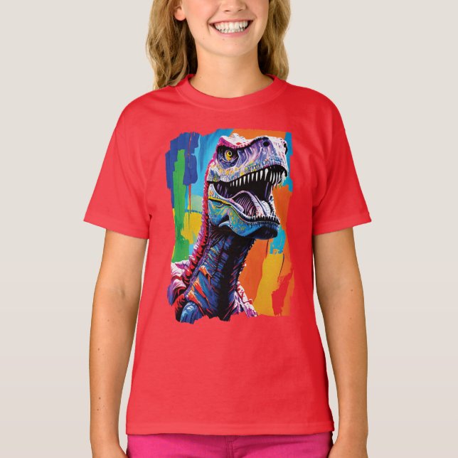 Måla Porträtt i en Tyrannosaurus Rex | T-Rex T Shirt (Framsida)