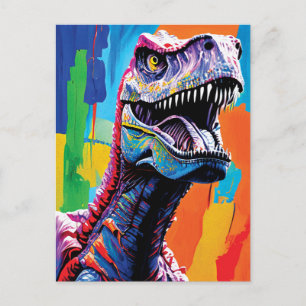 Måla Porträtt i en Tyrannosaurus Rex T-Rex Vykort