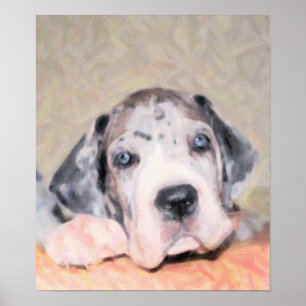 Måla: Puppy Dane Poster