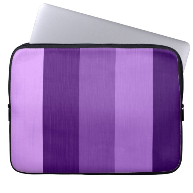 Måla purpurfärgade violetta retro randar 2 laptop sleeve (Framsidan)