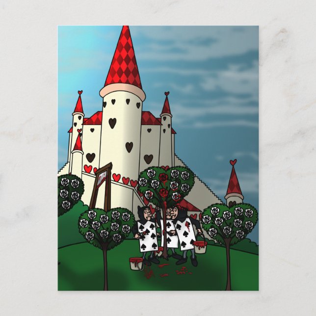 Måla Rosor Rött vykort (Framsida)