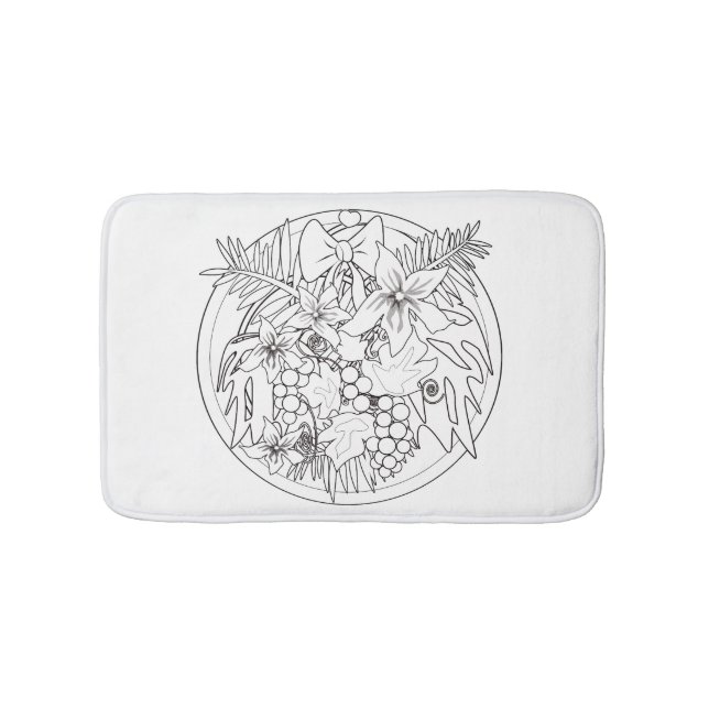 Måla själv bild på ett tropiskt mönster badrumsmatta (Framsidan)