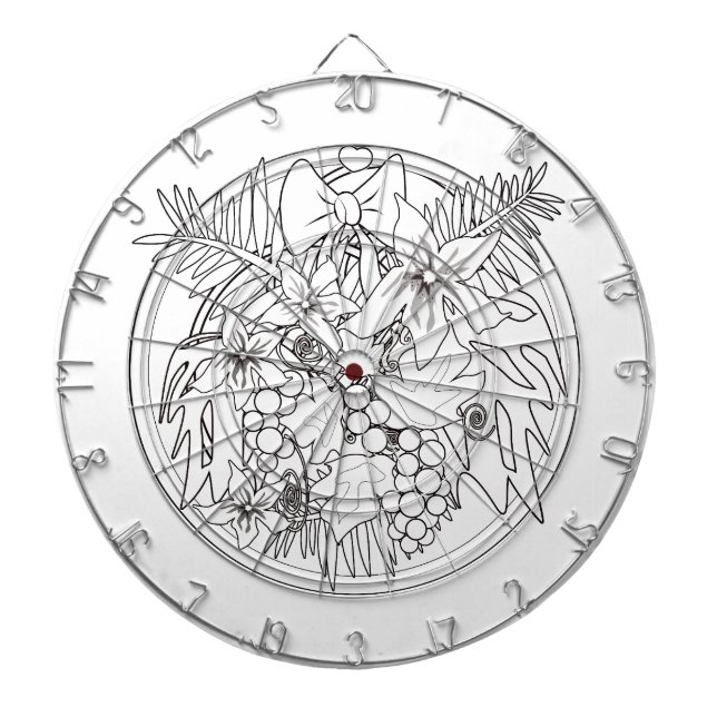 Måla själv bild på ett tropiskt mönster darttavla (Framsidan)