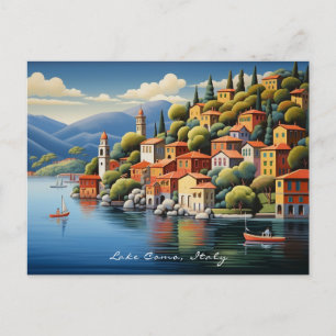 Måla Sjö Como Ligcape Italien Travel   Art Vykort