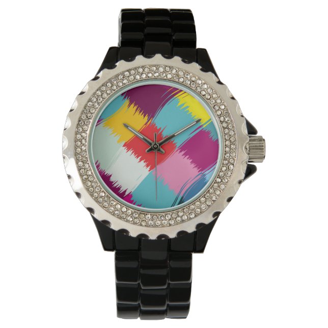 Måla slår abstrakt design armbandsur (Framsida)