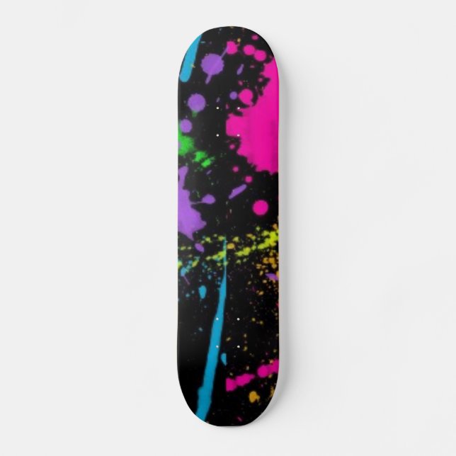 måla-splatter-rosa-lilor skateboard bräda 20 cm (Framsida)