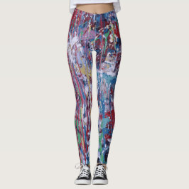 Måla splatterdamasker leggings