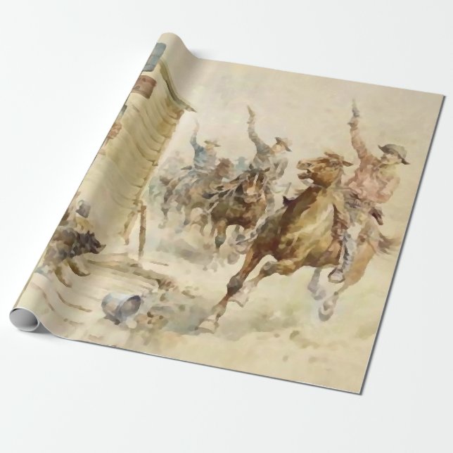 “Måla staden röd” Västerländsk konst av Frank Fell Presentpapper (Utrullad)