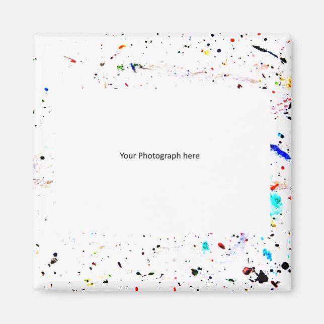 Måla Stänk Specklad fotomall Magnet (Framsidan)