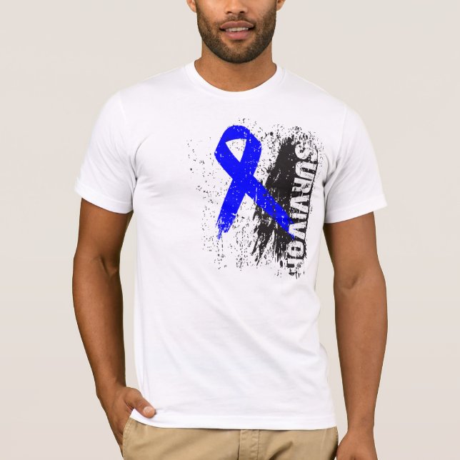 Måla stänkdesignen - koloncanceröverlevande t-shirt (Framsida)