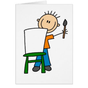 Måla Stick figur Hälsningskort