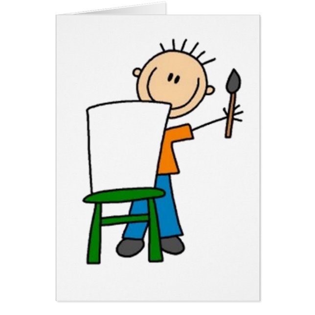 Måla Stick figur Hälsningskort (Framsidan)