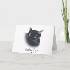 Måla Tortoiseshell Cat Thinking You Cards Kort