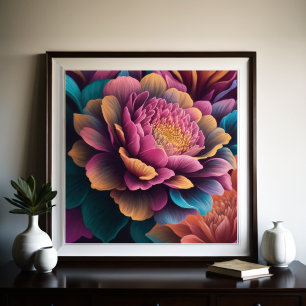 Måla upp blomma poster