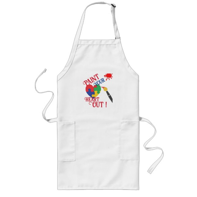 Måla ut ditt hjärta, Lång Apron Långt Förkläde (Framsidan)