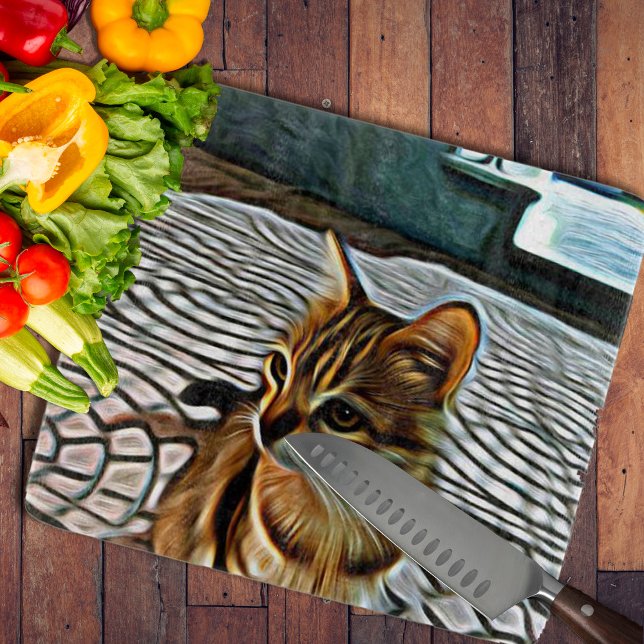 Måla vacker katt (Painting Beautiful Cat Cutting Board by Looly Elzayat
)