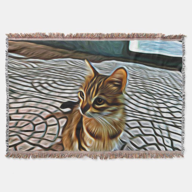 Måla vacker katt filt (Framsidan)