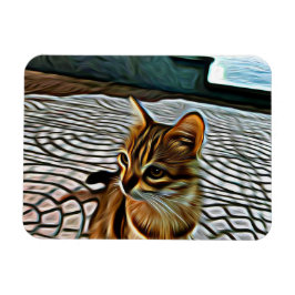 Måla vacker katt magnet