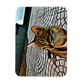 Måla vacker katt magnet