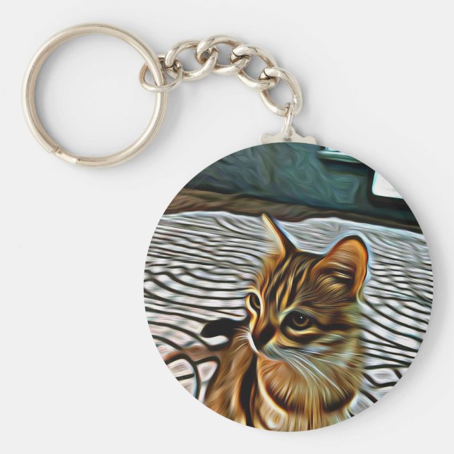 Måla vacker katt nyckelring (Framsidan)