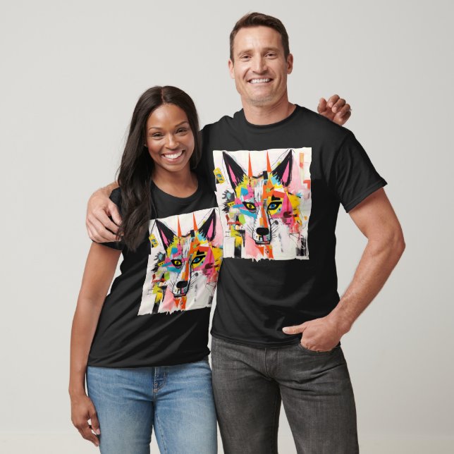 MÅLA Vargfigur möter urban graffiti-stil T Shirt (Unisex)
