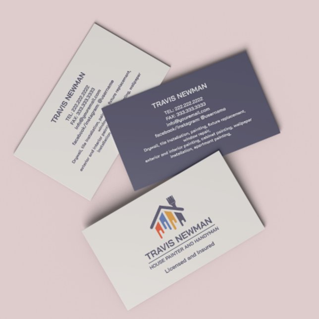 Måla Verktyg Handyman Carpenter Verktyg Wood Visitkort (Skapare uppladdad)