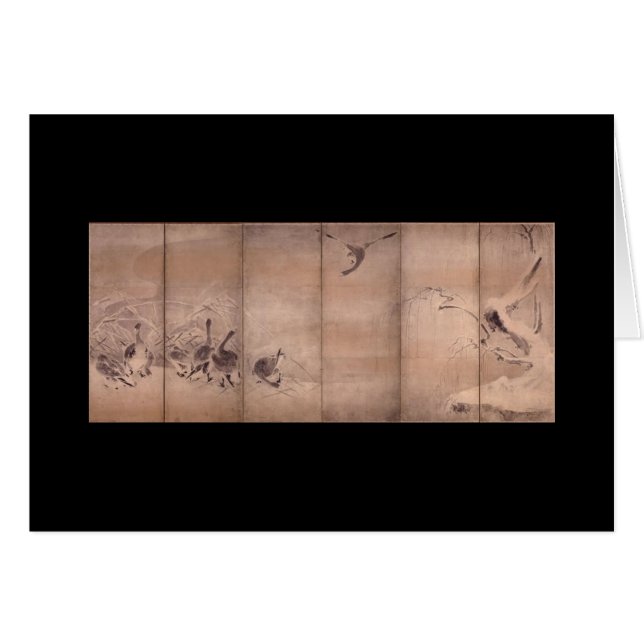 Måla vid Miyamoto Musashi, C. 1600's Hälsningskort (Framsidan Horizontal)