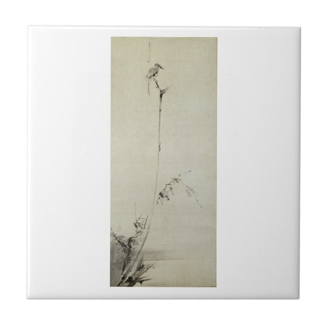 Måla vid Miyamoto Musashi, C. 1600's Kakelplatta (Framsidan)