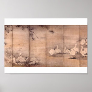Måla vid Miyamoto Musashi, C. 1600's Poster
