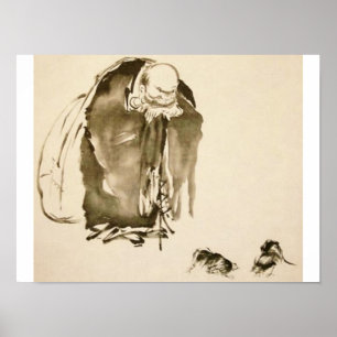Måla vid Miyamoto Musashi, C. 1600's Poster
