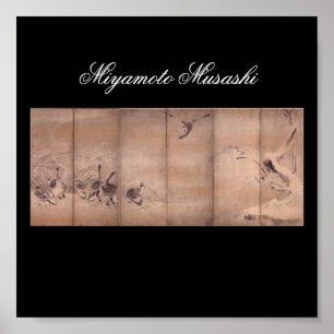 Måla vid Miyamoto Musashi, C. 1600's Poster