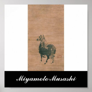 Måla vid Miyamoto Musashi, C. 1600's Poster