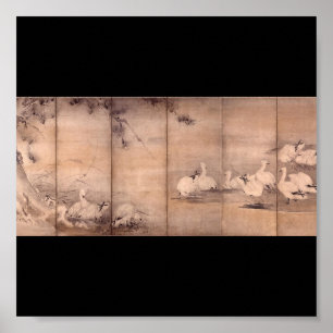 Måla vid Miyamoto Musashi, C. 1600's Poster
