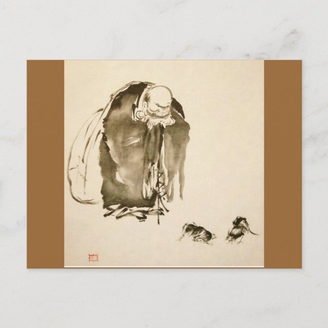 Måla vid Miyamoto Musashi, C. 1600's Vykort (Framsida)