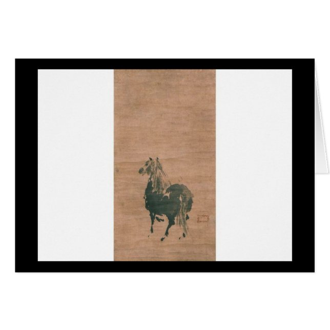 Måla vid Miyamoto Musashi, circa 1600's Hälsningskort (Framsidan Horizontal)