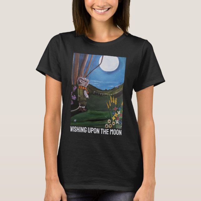 Måla 'Wishing Upon The Moon' av Alfred Fox T Shirt (Framsida)