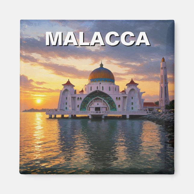 Malacca Straits Mosque Malaysia Magnet (Framsidan)