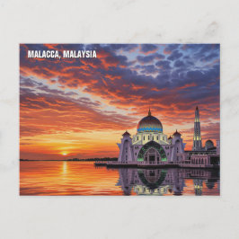 Malacca Straits Mosque Malaysia Postcard Vykort